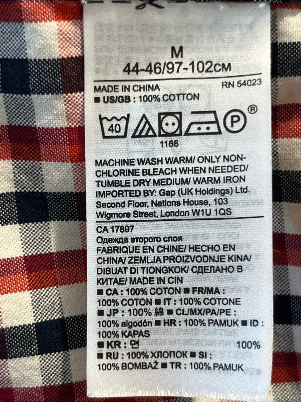 Banana Republic Men's Grant Fit Dress Shirt Plaid Check Size M Red Black Cotton